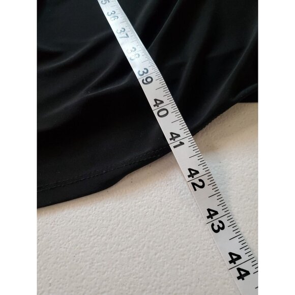 Lauren Ralph Lauren Wrap Rutched Midi Dress Blk Sz 18 Cocktail Dress Whimsgoth - Picture 9 of 14